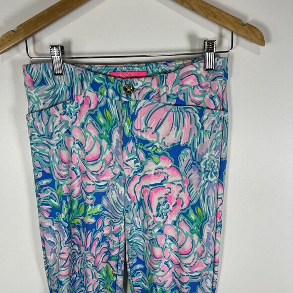 Lilly Pulitzer Kelly High Rise Knit Skinny Ankle Pant Size 2 Tropical‎ Colorful - Picture 2 of 10